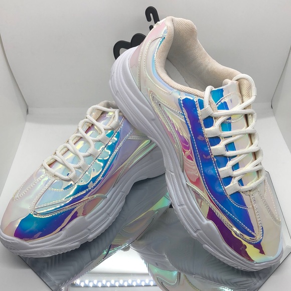 Iridescent Starship 🌟 Yoga Mat Comfort Cushioned Bounce Color Changing Sneakers - Picture 1 of 15